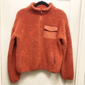 Marika Sherpa Quarter Zip Pullover Size Medium Color Burnt Orange